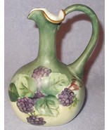 Antique Porcelain P H Leonard Vienna Austria Blackberry Painted Ewer Pit... - €167,38 EUR