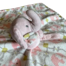 Blankets &amp; Beyond Elephant Lovey Pink Baby Plush 16x16” - £11.84 GBP