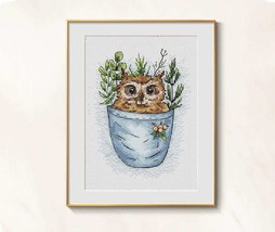Owl cross stitch pocket pattern pdf - Easy cross stitch owl hidden embro... - £6.64 GBP