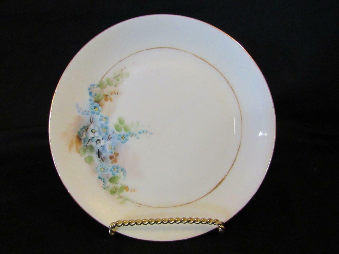 Primary image for Bavarian UNO Favorite Hand Painted Floral Plate, 6" Blue Forget Me Nots - Signed