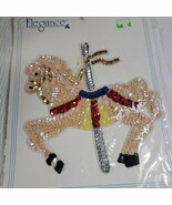 Elegance Carousel Horse Sew-On Clothing Appliqué  Patch Beads &amp; Sequins ... - $266.09 MXN