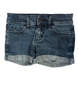 Abercrombie Kids Girls Denim Shorts Size 12 Dark Wash Stretch Jean Cuffed - $281.80 MXN