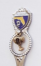 Collector Souvenir Spoon USA Florida Map Cloisonne Emblem Palm Tree Charm - £3.12 GBP