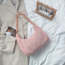 Fashion Women&#39;s Bag Curly Plush Pure Color Hobos Shoulder Underarm Bag Casual La - £14.35 GBP