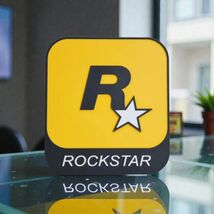 Rockstar Games Logo Sign Video Game Collectible Desk Display Gaming Room... - $14.69
