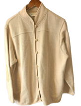 ORVIS Women&#39;s Long Sleeve Sweater Jacket w/Elbow Patches  Beige XL - £11.77 GBP