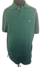 Alan Flusser Polo Golf Shirt Men&#39;s Size Large Dark Green Knit Activewear Travel - £9.49 GBP