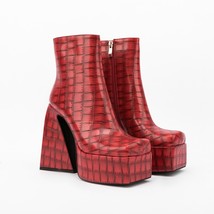 Lilyptuart ZA  Ankle Boots Women, Fashion High-end Platform Shaped High Heel Boo - £94.96 GBP