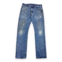 Vtg 90s Levis 501 XX 0194 Distressed Faded Paint Button Fly Jeans USA Act 34x33 - £31.64 GBP