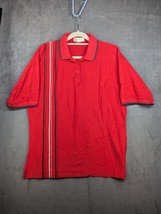 Antigua Polo Mens XL Red Short Sleeve Striped Vintage  Golf Shirt - $14.01