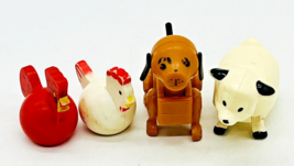 Vintage Fisher Price Farm Animals Chickens Sheep Dog Hong Kong Lot of 4 - $18.69