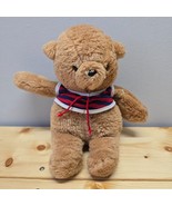 Vintage Gund Teddy Bear Plush Stuffed Animal Red Blue Striped Shirt 1979... - £32.12 GBP