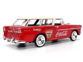 1955 Chevrolet Bel Air Nomad Red with White Top &quot;Coca-Cola&quot; 1/24 Diecast Mode... - £43.97 GBP