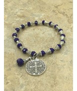 St. Saint benedict bracelet Pulsera De Medalla San Benito Cross Crucifix... - £10.00 GBP