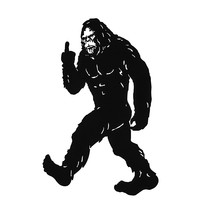 Black Metal Laser Cut Rude Bigfoot Flipping The Bird Wall Sculpture Home Decor - £36.50 GBP