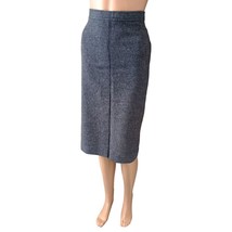 Vintage 70s Wool Blend Skirt XS A Line Union Made USA Front Kick Pleat C... - £15.97 GBP