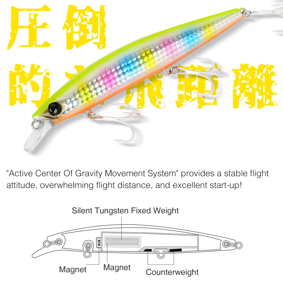 Sporting TSURINOYA 135S 26.4g Long Casting Sea Fishing Lure Sinking Minnow Tunga - £24.78 GBP