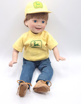 John Deere Porcelain Doll Collection BOBBY Yellow T-shirt Hat Bluejeans Shoes - £33.42 GBP
