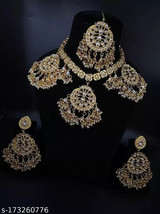 High Quality Necklace Kundan Bridal Punjabi Wide Royal Bridal Jewelry Set Beads - £64.95 GBP