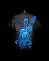 Robert Graham Deep Blue Jellyfish Short Sleeve Shirt Size Large Classic Fit image 2