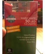 December Home Warm White 50 LED C3 Lights 11.5ft Green Wire Ships N 24h - $451.88 MXN