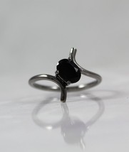5Ct Good Oval Cut Natural Black Spinal Gemstone 14K White Gold Plated Ring - £43.41 GBP