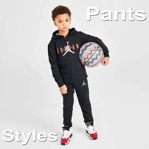 Boy&#39;s Nike Air Jordan Jumpman Pants Flight 5 Youth Black Red THERMA-FIT Fleece - £9.52 GBP+