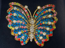 The Princess Amanda Collection Butterfly Brooch Fashion Jewelry Pin Rhinestone - £23.94 GBP