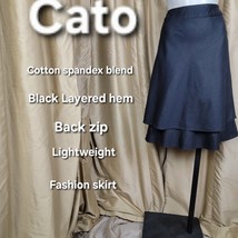 Cato Black Fitted Waistband Layed Hem Skirt  - $12.00