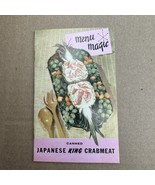 1950 Menu Magic Frazar Brand Japanese King Crab Recipe Booklet Seafood - $28.75