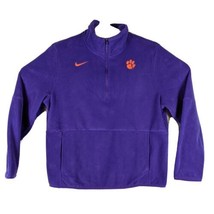 Clemson Tigers Womens Fleece Jacket Medium Nike Therma 1/2 Zip Purple - £27.40 GBP