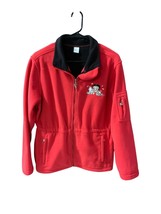 Betty Boop Womens Size Medium Mid Length Fleece Full Zip Jacket Coat Red Gather - $59.30