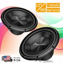 2x Pioneer TS-A300D4 1500 Watts 12&quot; Dual Voil Coil 4-Ohm Car Subwoofer A-Series - £226.52 GBP
