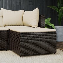  Patio Footrest Brown PE Rattan Standard Adjustable Feet - $2,608.08 MXN