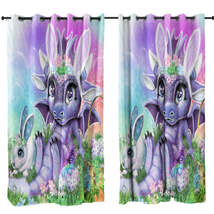 Adorable Garden Easter Bunny Lil Dragon Curtain - $56.90+