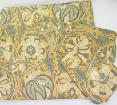 Pottery Barn Penelope Kalamkari Floral Gold 3-PC Full/Queen Duvet Cover Set - £79.93 GBP