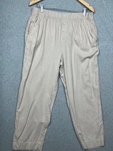 Loft Pull On Linen Pants Womens Size L High Rise Lagenlook Boho Chic Beach - £26.05 GBP