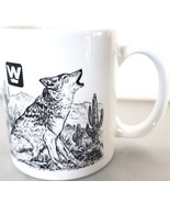 Washington Federal Bank Mug Sketch of Southwest Desert Coyotes Saguaro B... - £14.76 GBP