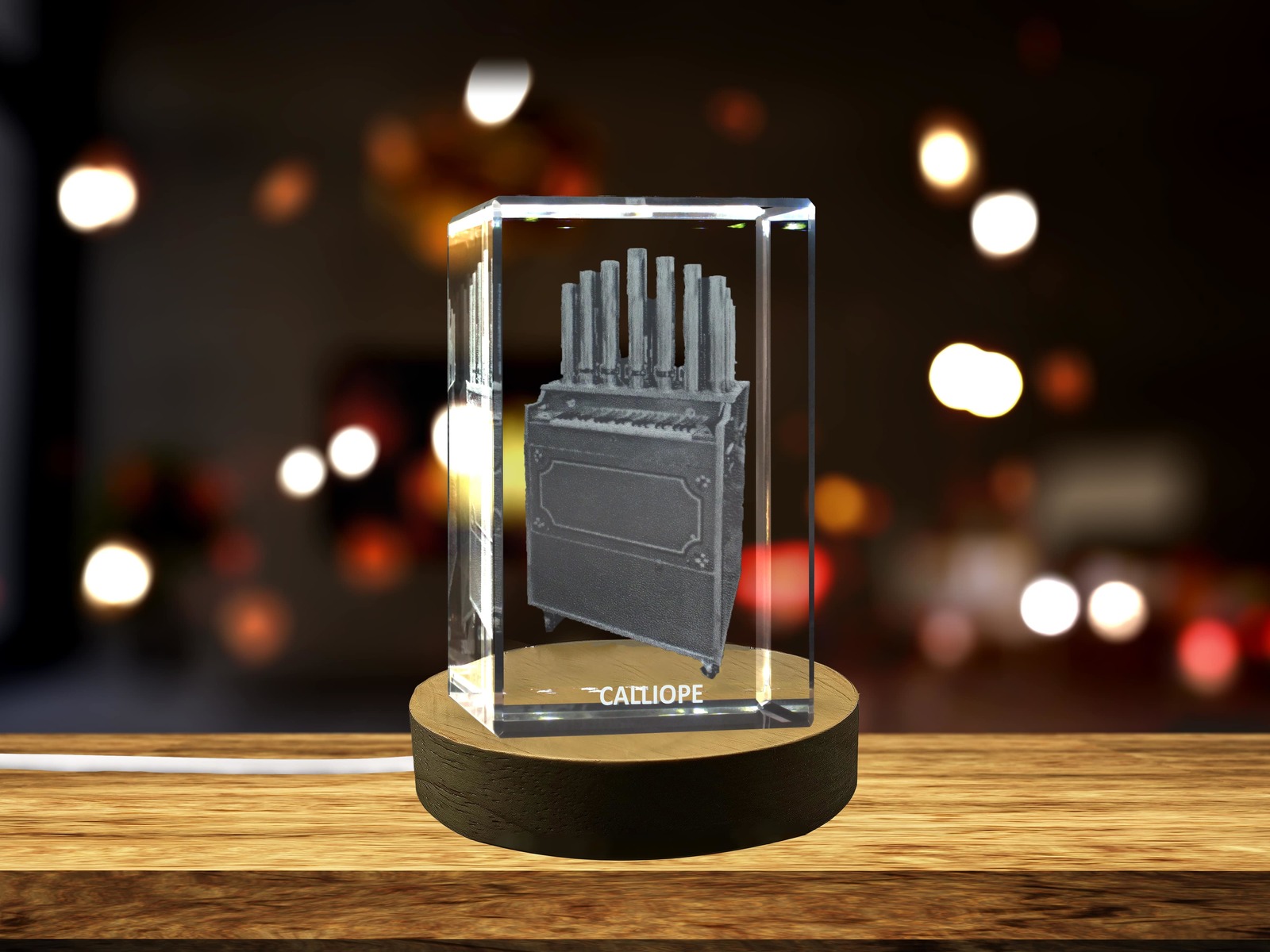 LED Base included | Calliope 3D Engraved Crystal 3D Engraved Crystal Keepsake