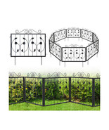 Decorative Garden Fence with 8 Panels Animal Barrier-Black - Color: Black - $2,747.31 MXN