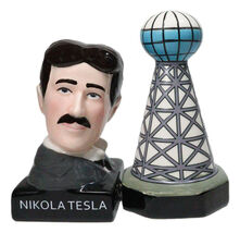 Nikola Tesla And Wardenclyffe Plant Tower Ceramic Salt And Pepper Shaker... - $18.99