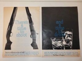 Vintage 1961 Seagram &quot;There&#39;s A Time To Shoot and a Time To Drink&quot; 2 Pg Print Ad - £6.72 GBP