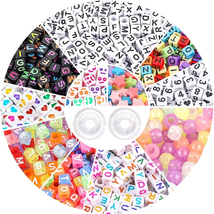 1500Pcs Letter Beads Square Alphabet Beads for Bracelets Jewelry Making 11 Style - £10.79 GBP