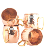 Prisha India Craft Hammered Copper Moscow Mule Mug Brass Handle, 18oz se... - £43.45 GBP