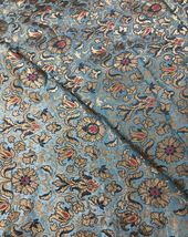 Banarasi Brocade Fabric Slate Blue &amp; Gold Fabric Wedding Dress Fabric - NF776 - £5.96 GBP+