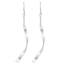 Classic Curl Ribbon Swirl Sterling Silver Dangle Earrings - £13.93 GBP