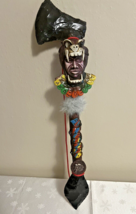 Mexican Art Aztec Warrior Obsidian Sacrificial Axe Rainstick Shaker 24&quot; - $2,952.57 MXN