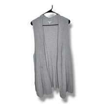 Talbots Sleeveless Open Front Cardigan Vest Gray Plus Size 2X Cable Knit... - £24.73 GBP
