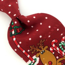 Yule Tie Greetings Santa Reindeer Maroon Christmas Mens Necktie Ties #XO-176 - £12.58 GBP