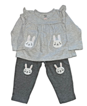 Baby Girl  12 Month  2 piece Long sleeve Bunny shirt and Matching Pants Carters - £3.12 GBP